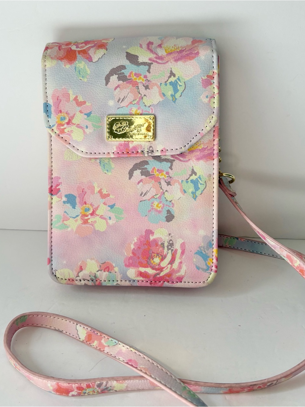 Betsey Johnson Pink Floral Crossbody Bag Purse
